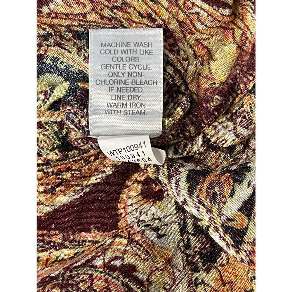 J.Jill Soft Boatneck Peplum Fall All Over Paisley Vented Tunic Sz Lg #4103 - Picture 6 of 11
